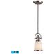 Brooksdale LED 5 inch Satin Nickel Mini Pendant Ceiling Light