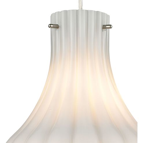Coastal Scallop 1 Light 8 inch Satin Nickel Mini Pendant Ceiling Light