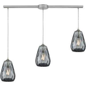 Tulare 3 Light 38 inch Satin Nickel Multi Pendant Ceiling Light in Linear with Recessed Adapter, Configurable
