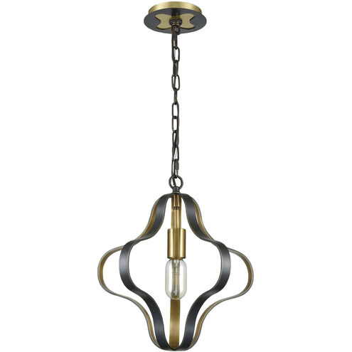 Janis 1 Light 14 inch Aged Bronze with Aged Brass Pendant Ceiling Light