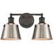 Holgate 2 Light 15 inch Charcoal with Satin Nickel Vanity Light Wall Light