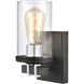 Holdfast 1 Light 5 inch Charcoal with Polished Chrome Vanity Light Wall Light