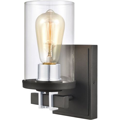 Holdfast 1 Light 5 inch Charcoal with Polished Chrome Vanity Light Wall Light