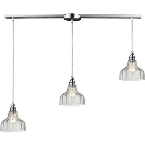 Danica 3 Light 36 inch Polished Chrome Multi Pendant Ceiling Light, Configurable