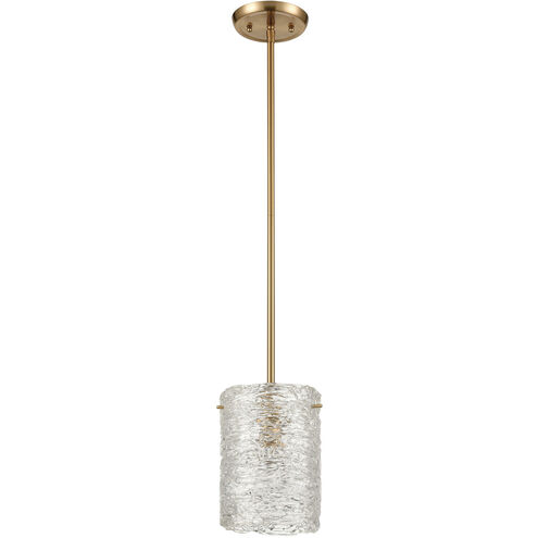 Chiseled Ice 1 Light 7 inch Satin Brass Mini Pendant Ceiling Light
