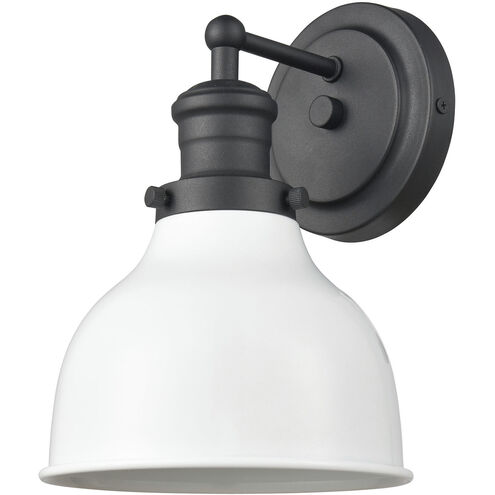 Haralson 1 Light 7 inch Charcoal with Enamel White Vanity Light Wall Light