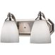 Mix and Match 2 Light 14 inch Satin Nickel Vanity Light Wall Light in Simply White Glass, Incandescent