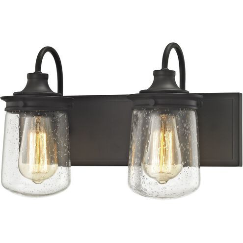 Hamel 2 Light 15 inch Oil Rubbed Bronze with Clear Vanity Light Wall Light