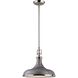 Rutherford 1 Light 15 inch Weathered Zinc with Polished Nickel Pendant Ceiling Light