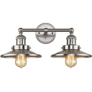 English Pub 2 Light 18 inch Satin Nickel Vanity Light Wall Light