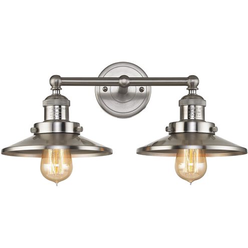 English Pub 2 Light 18 inch Satin Nickel Vanity Light Wall Light