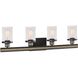 Beaufort 4 Light 30 inch Anvil Iron with Distressed Antiqued Gray Vanity Light Wall Light