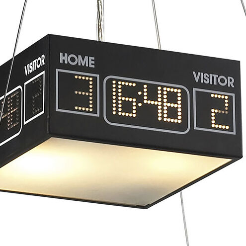 Novelty 2 Light 22 inch Silver with Multicolor Linear Chandelier Ceiling Light in Incandescent, Hockey Arena Motif