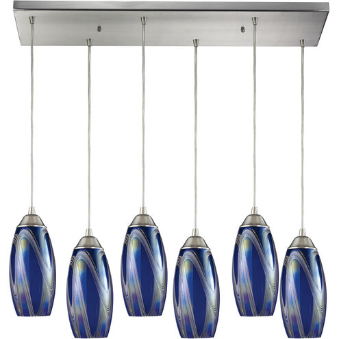 Iridescence 6 Light 30 inch Satin Nickel Multi Pendant Ceiling Light, Configurable