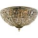 Elizabethan 3 Light 13 inch Dark Bronze with Clear Flush Mount Ceiling Light