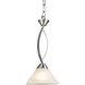 Elysburg 1 Light 7 inch Satin Nickel with White Swirl Mini Pendant Ceiling Light