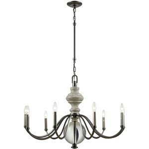Neo Classica 9 Light 35 inch Aged Black Chandelier Ceiling Light