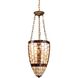 Hastings 3 Light 11 inch Antique Brass with Ivory and Brown Mini Pendant Ceiling Light
