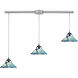 Refraction LED 36 inch Polished Chrome Multi Pendant Ceiling Light in Carribean, Configurable