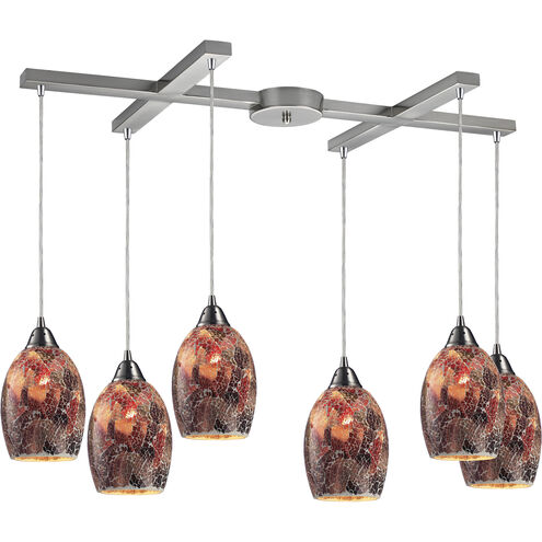 Avalon 6 Light 33 inch Satin Nickel Multi Pendant Ceiling Light in Incandescent, Light Bar, Configurable