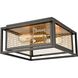 Jarvis 2 Light 12 inch Matte Black with Burnished Brass Flush Mount Ceiling Light