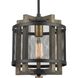 Woodbridge 1 Light 10 inch Matte Black with Weathered Oak Mini Pendant Ceiling Light