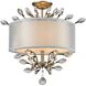 Asbury 3 Light 19 inch Aged Silver Semi Flush Mount Ceiling Light in Incandescent