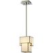 Cubist 1 Light 6 inch Brushed Nickel with White Mini Pendant Ceiling Light in Incandescent