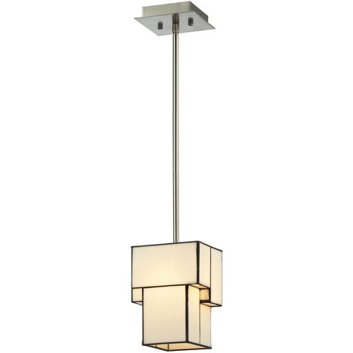 Cubist 1 Light 6 inch Brushed Nickel with White Mini Pendant Ceiling Light in Incandescent