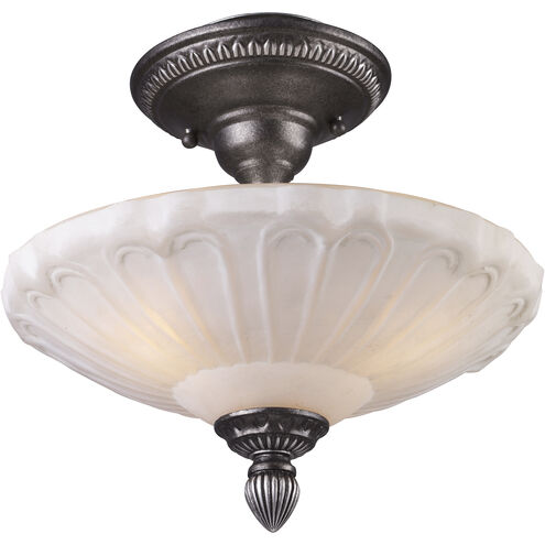 Restoration 3 Light 12 inch Dark Silver Semi Flush Mount Ceiling Light