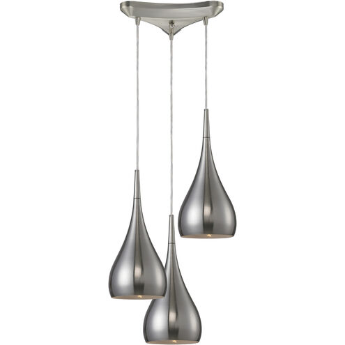 Lindsey 3 Light 10 inch Satin Nickel Multi Pendant Ceiling Light, Configurable