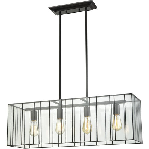 Lucian 4 Light 31 inch Black with Clear Chandelier Ceiling Light