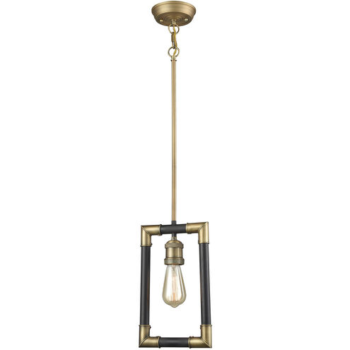 Lisbon 1 Light 8 inch Classic Brass with Oil Rubbed Bronze Mini Pendant Ceiling Light