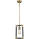Lisbon 1 Light 8 inch Classic Brass with Oil Rubbed Bronze Mini Pendant Ceiling Light
