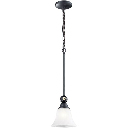 Designer Classics 1 Light 7 inch Matte Black with White Mini Pendant Ceiling Light