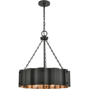 Clausten 4 Light 21 inch Black with Gold Chandelier Ceiling Light