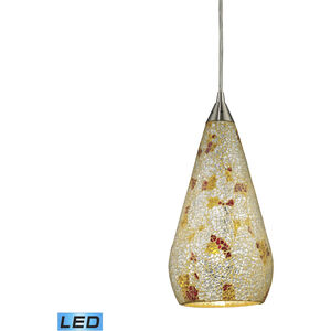 Curvalo LED 6 inch Satin Nickel Mini Pendant Ceiling Light