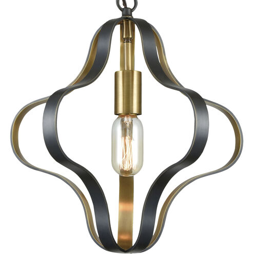 Janis 1 Light 14 inch Aged Bronze with Aged Brass Pendant Ceiling Light