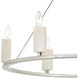 White Stone 6 Light 30 inch Polished Nickel with Sunbleached Oak Chandelier Ceiling Light