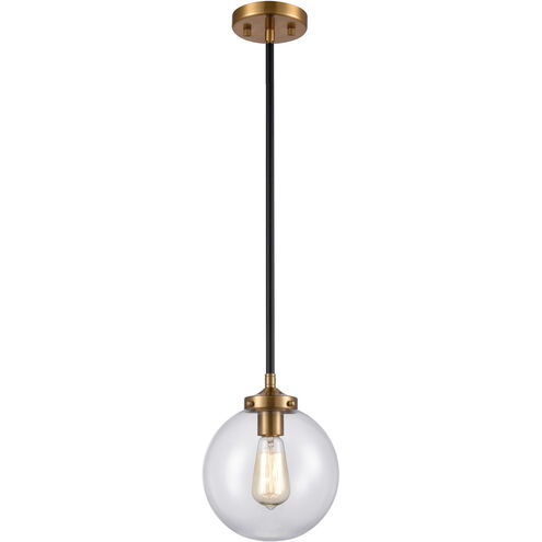 Boudreaux 1 Light 8 inch Antique Gold with Matte Black Mini Pendant Ceiling Light