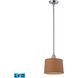 Insulator Glass LED 10 inch Polished Chrome with Clear and Brown Mini Pendant Ceiling Light