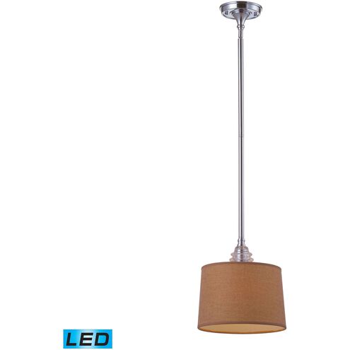 Insulator Glass LED 10 inch Polished Chrome with Clear and Brown Mini Pendant Ceiling Light