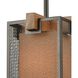 Crossbeam 1 Light 9 inch Oil Rubbed Bronze with Beige and Medium Oak Mini Pendant Ceiling Light