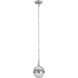 Harmelin 1 Light 7 inch Pale Blue with Brushed Steel Mini Pendant Ceiling Light