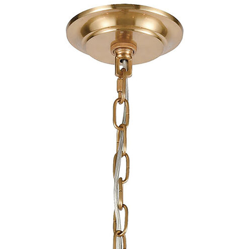 Abaca 6 Light 27 inch Satin Brass with Natural Abaca Chandelier Ceiling Light