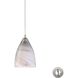 Pierra 1 Light 5 inch Satin Nickel Mini Pendant Ceiling Light in Creme