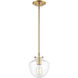 Manhattan Boutique 1 Light 8 inch Brushed Brass Mini Pendant Ceiling Light