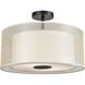 Ashland 2 Light 16 inch Matte Black Semi Flush Mount Ceiling Light