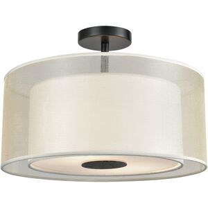 Ashland 2 Light 16 inch Matte Black Semi Flush Mount Ceiling Light