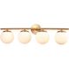 Hollywood Blvd. 4 Light 30 inch Satin Brass Vanity Light Wall Light